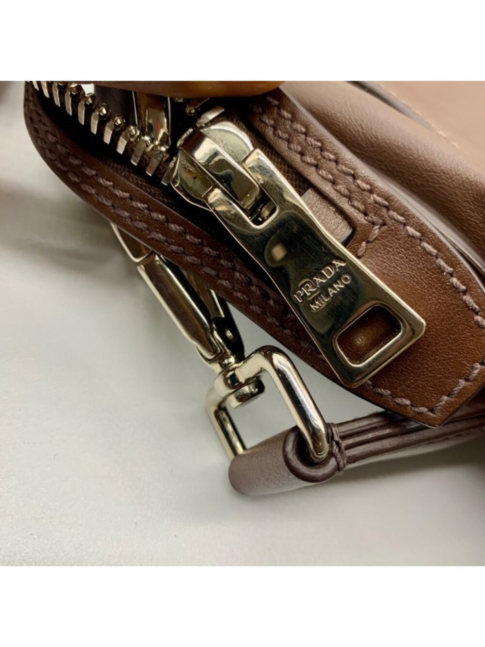 Prada Brown Cervo Leather Hobo Bag - Picture 10 of 16